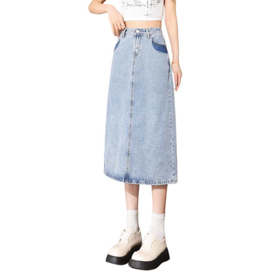 Tonlion Denim Long Skirt Women's