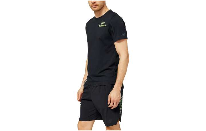 New Balance New Balance Graphic Heathertech T Shirt Men's Black