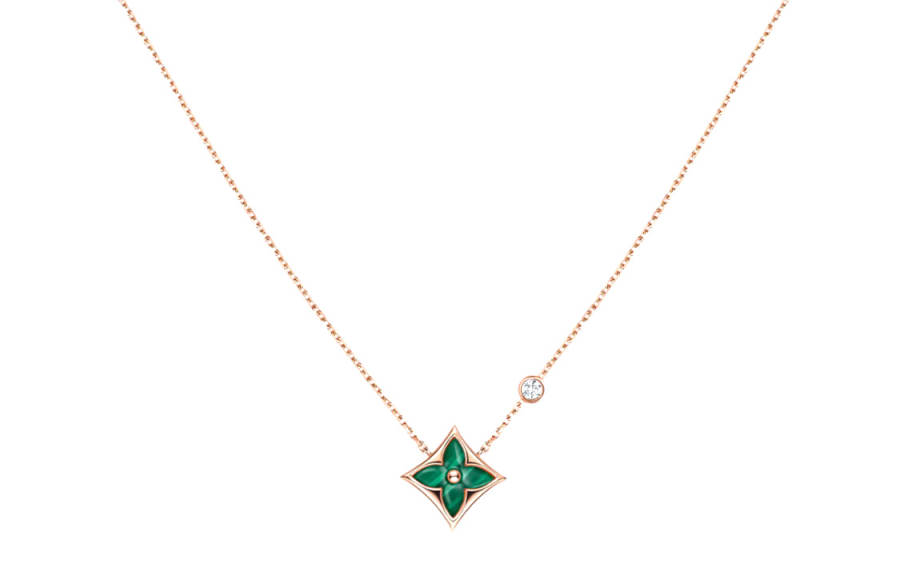 LOUIS VUITTON Color Blossom Bb Star Pendant Pink Gold Malachite And Diamond