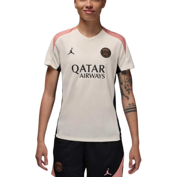 Jordan Jordan Paris Saint GermainParis Saint Germain Strike Third FW24 T Shirt Women's Light Ivory/Black/Rusty Red