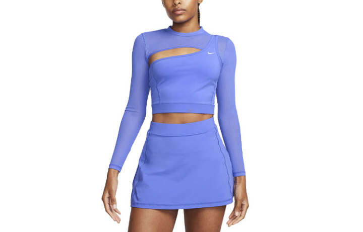 Nike Nike Crop Tops Women's Blue Crew Neck Moderate