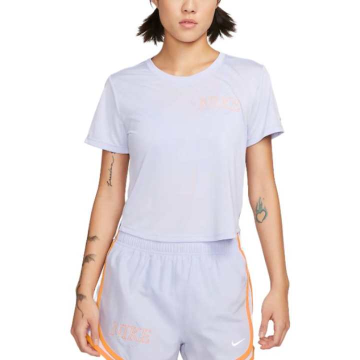 Nike Nike T Shirts Women's Light Lavender Crew Neck Moderate Straight Fit