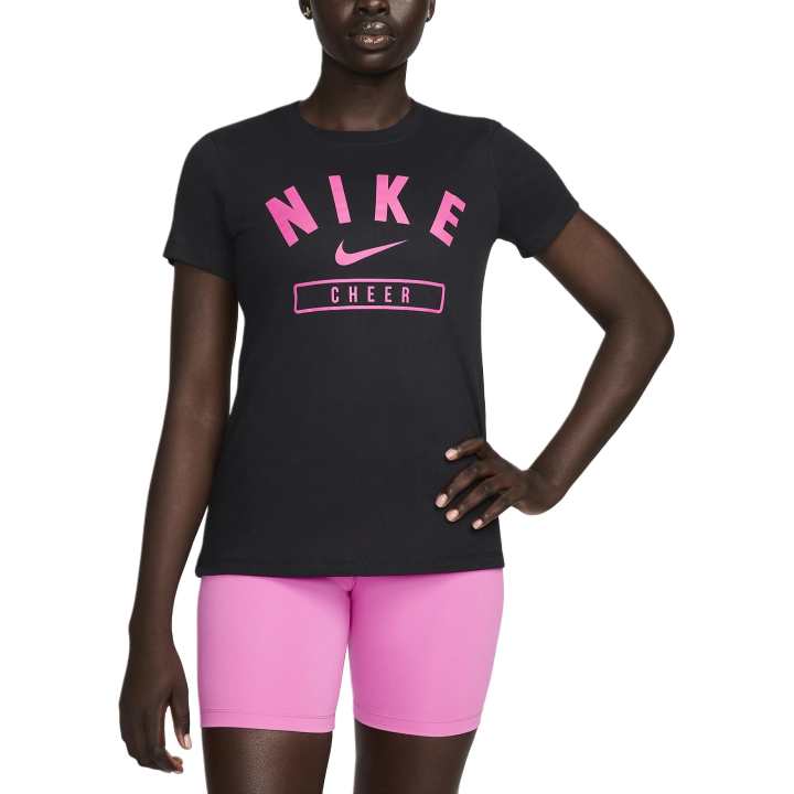 Nike Nike T Shirts Women's Black Crew Neck Moderate Straight Fit