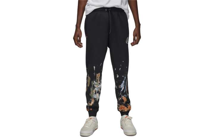 Jordan Jordan Knitted Sweatpants Men's Black Moderate Cuffed Pants