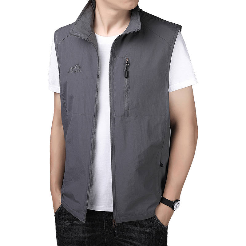 JEEP SPIRIT Vests Men's Stand Collar Moderate Other