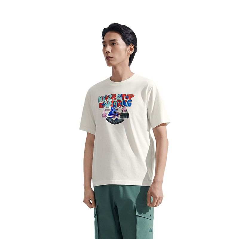THE NORTH FACE NEVER STOP Exploring Quick Dry T Shirts Unisex Dune White