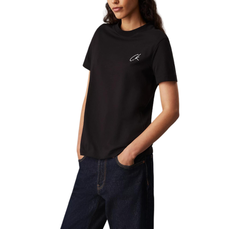 CALVIN KLEIN Regular T Shirt Women's Black Europe Version