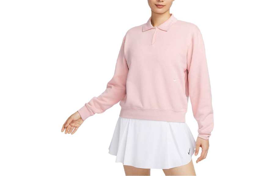 Nike Nike Polo Shirts Women's Oxford Pink Polo Collar Moderate Straight Fit