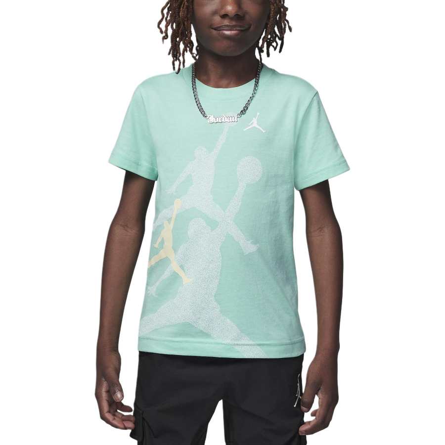 Jordan Jordan T Shirt Little Kids' Gradient Stacked Jumpman T Shirt Jadeite Color Children Aged 3 7 Years Old