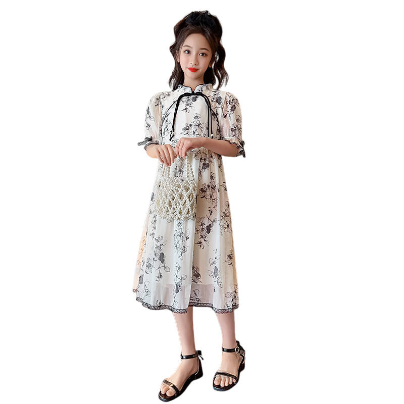 Lanza Grade School Dresses Stand Collar Moderate Mid Length