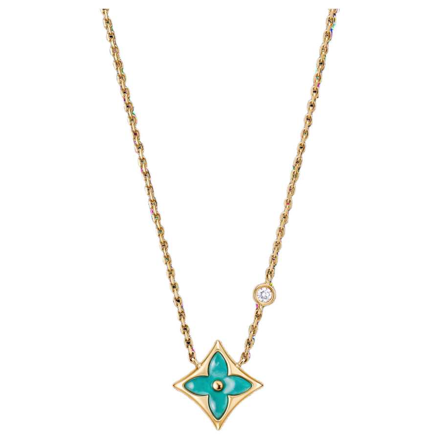 LOUIS VUITTON Color Blossom Bb Star Pendant Yellow Gold Amazonite And Diamond