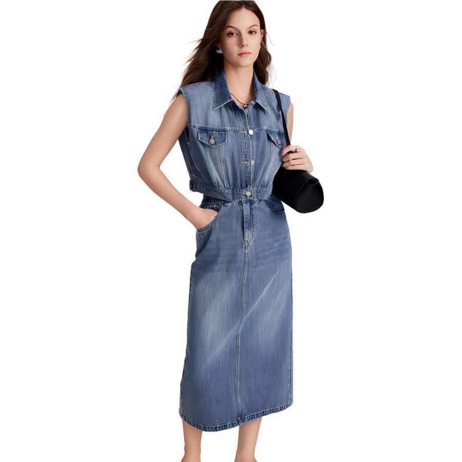 ELLE Sleeveless Skirt Women's Blue