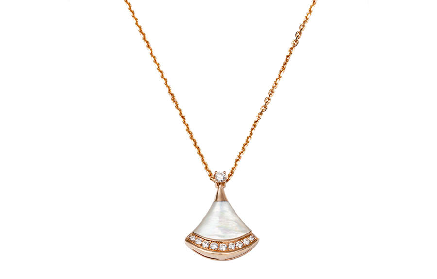 BVLGARI Divas' Dream Series Diamond Necklaces Unisex Rose Gold
