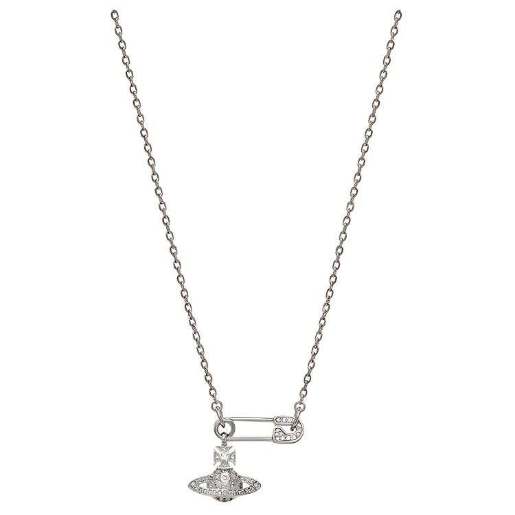 Vivienne Westwood Brass Crystal Necklaces Women's Silver