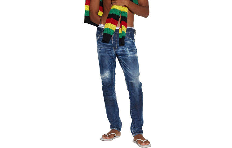 DSQUARED 2 DSQUARED 2 Logo Patch Distressed Slim-Fit Jeans