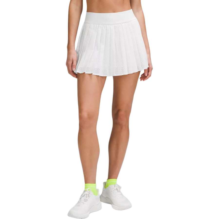 Lululemon Pleated Open Knit High Rise Tennis Skirt Casual Short Skirts Women's White