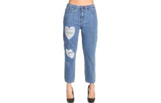 LOVE MOSCHINO Jeans Women's Blue Moderate Straight Fit Pants