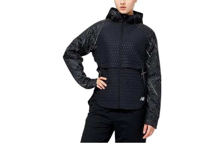 New Balance New Balance Jackets Women's Black Hooded Moderate Straight Fit
