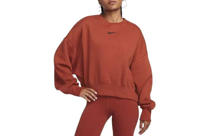Nike Nike Over Oversized Crew Neck Sweatshirt Women's Orange