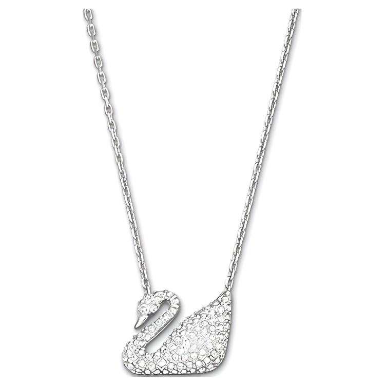 Swarovski Artificial Crystal, Swarovski Element, Rhodium Plated Necklaces Women's White