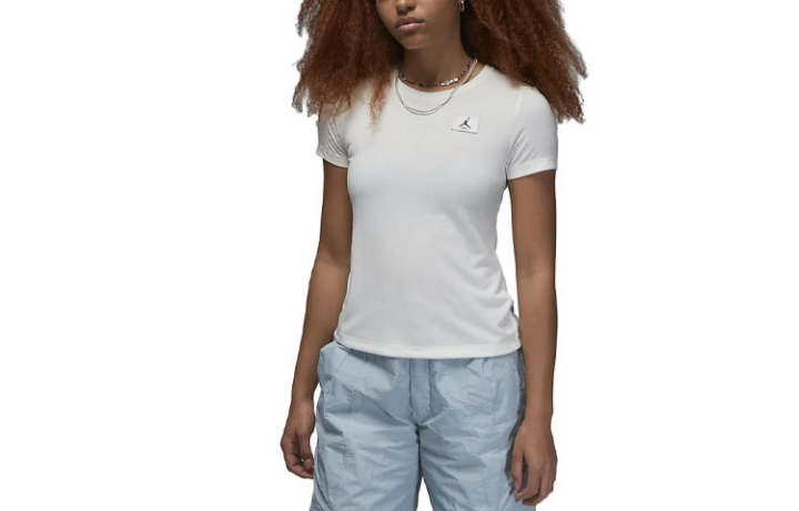 Jordan Jordan T Shirts Women's White Crew Neck Moderate Straight Fit