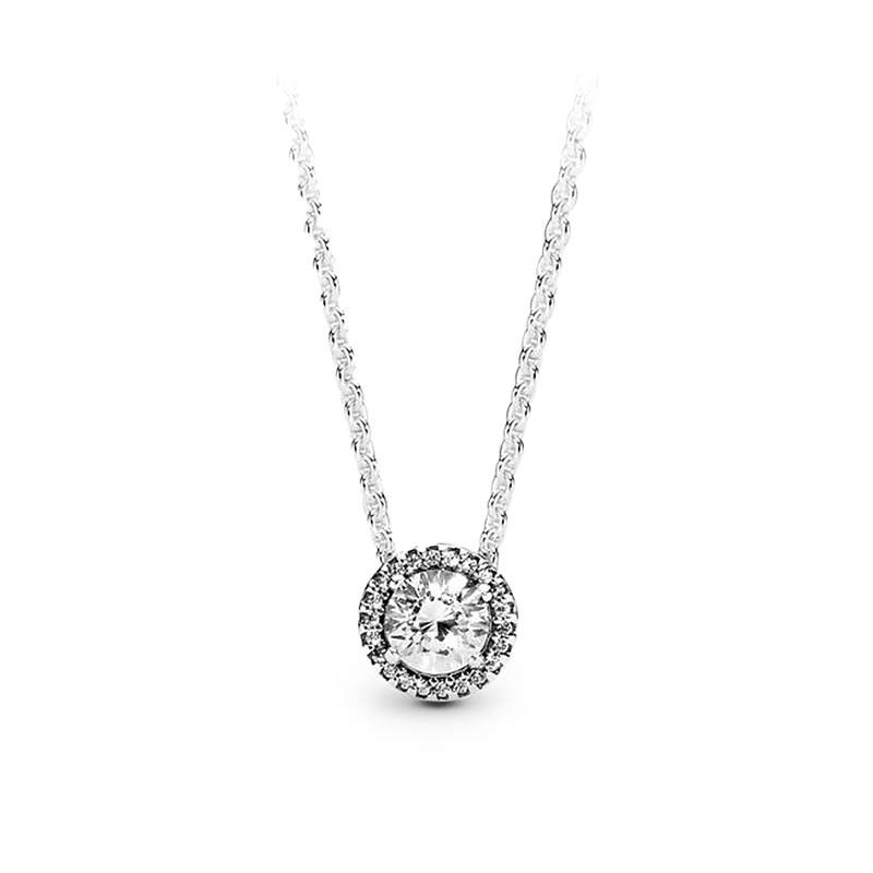 Pandora 925 Sterling Silver Synthetic Cubic Zirconia Necklaces Women's