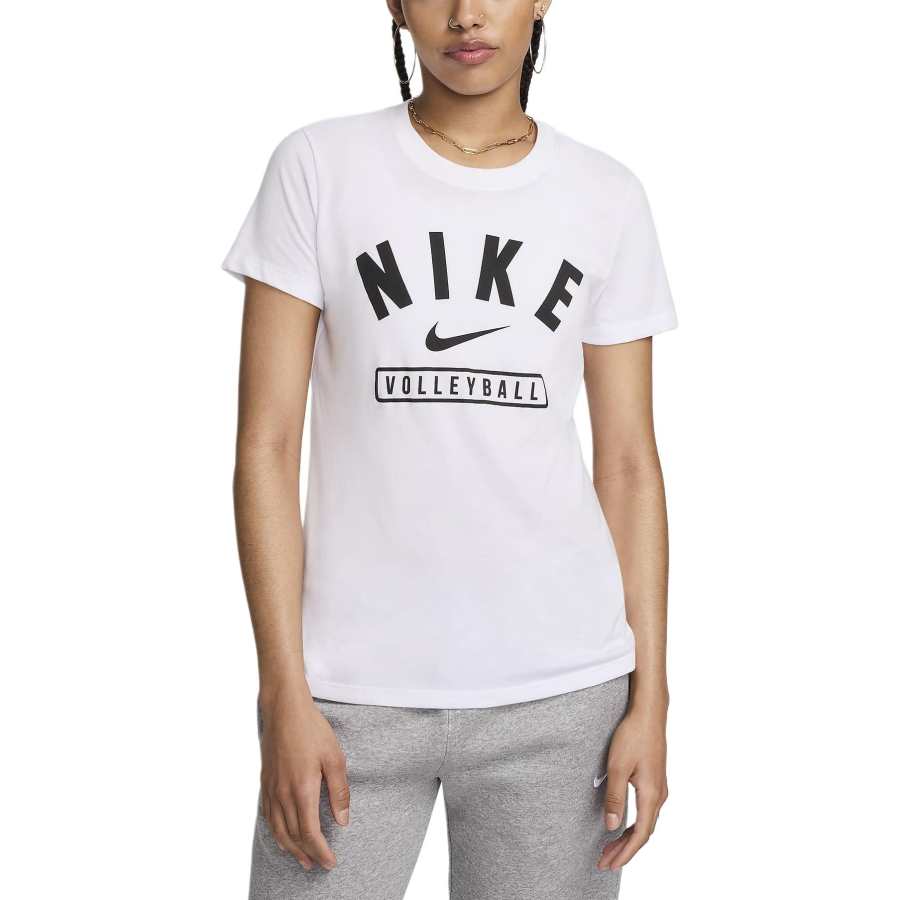 Nike Nike T Shirts Women's White Crew Neck Moderate Straight Fit