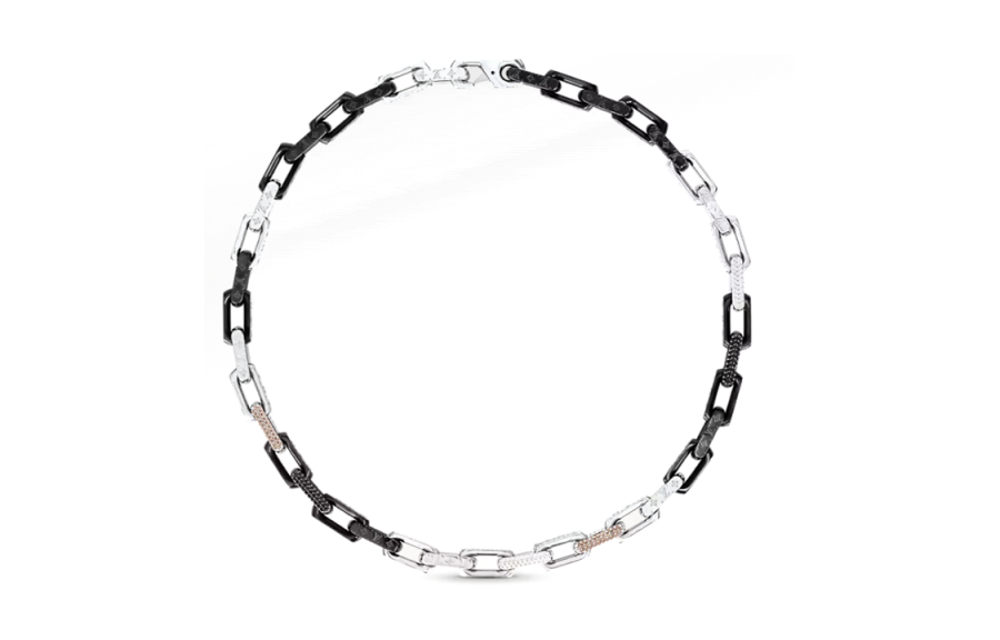LOUIS VUITTON LOUIS VUITTON MONOGRAM CHAIN Crystal Necklaces Men's Silver