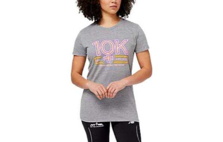 New Balance New Balance MINI 10K T Shirts Women's Gray Crew Neck Moderate Other