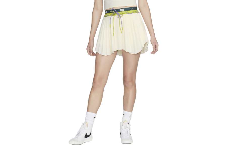 Nike Nike Casual Short Skirts Women's Ecru Thin Short Pleated Skirt