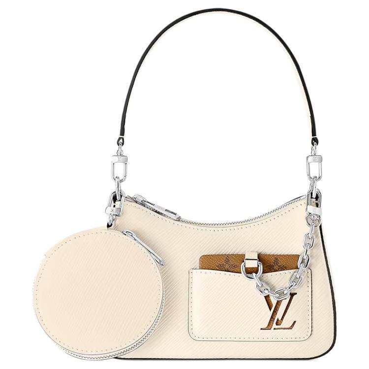 LOUIS VUITTON Epi Grain Cow Leather Shoulder Bag, Crossbody Bag, Handbag Women's White