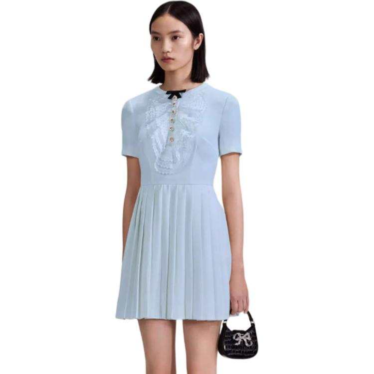 Self-portrait Self portrait Short Sleeved Dress Women's Haze Blue