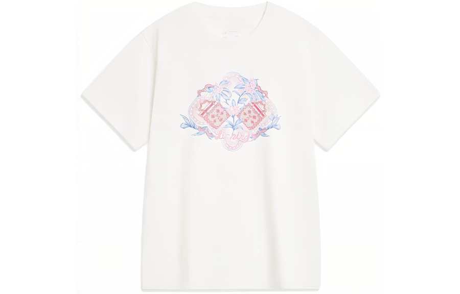 Li-Ning Li Ning Sports Life Collection Drop Shoulder Sleeve T Shirt Women's Ivory