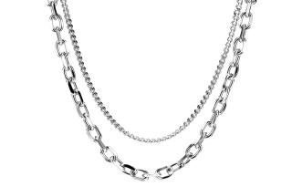 GENANX Necklaces Unisex Silver White