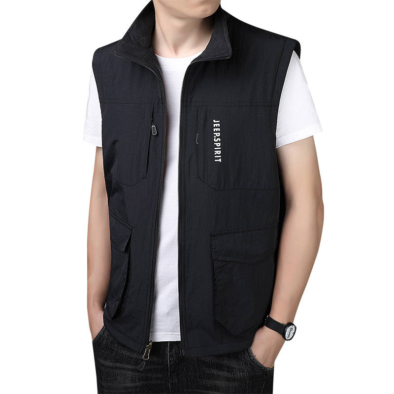 JEEP SPIRIT Vests Men's Stand Collar Moderate Other