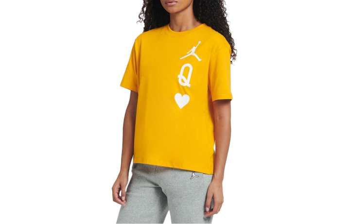 Nike Nike T Shirts Women's Yellow Crew Neck Moderate Other