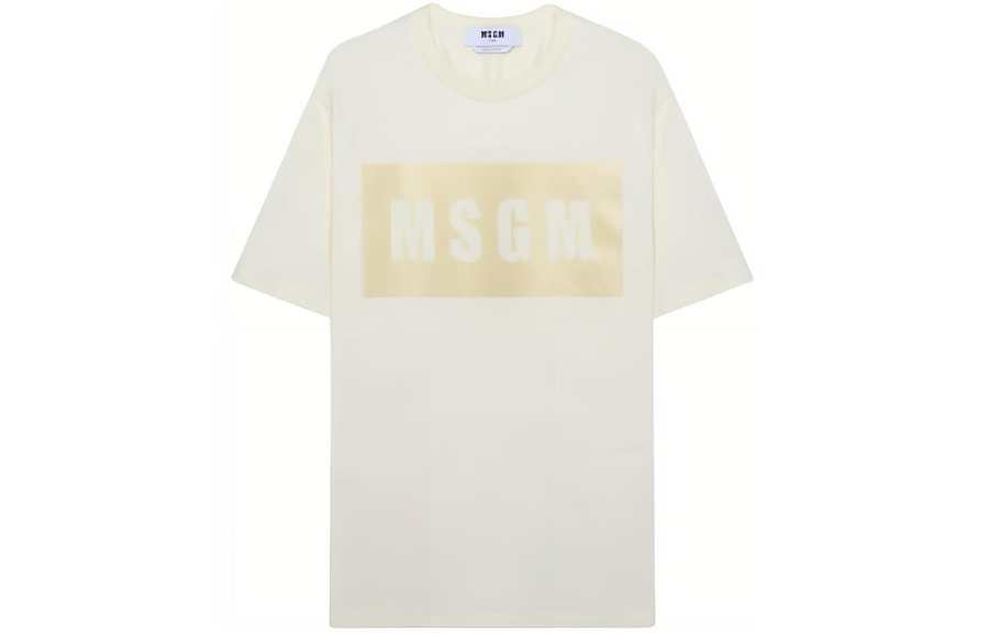 MSGM MSGM T Shirt Men's Beige Yellow