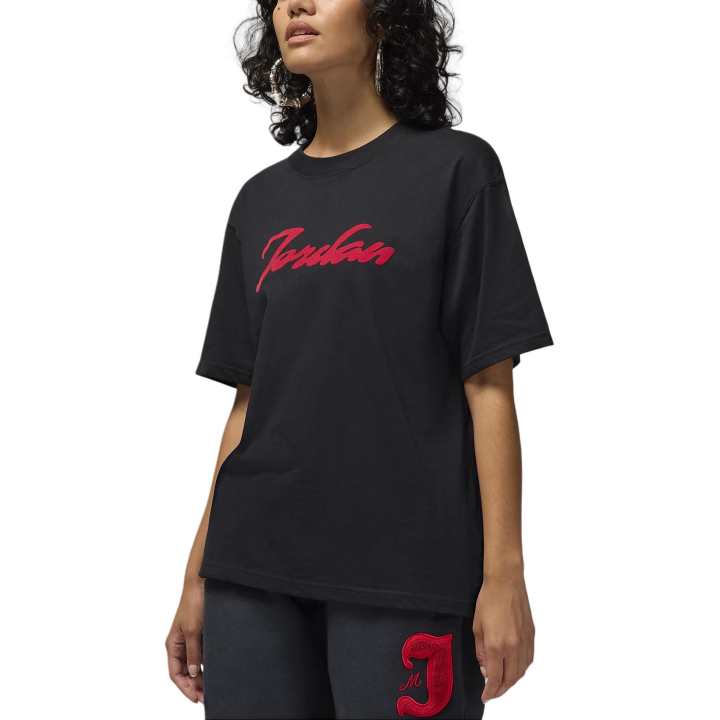 Jordan Jordan T Shirts Women's Black Crew Neck Moderate Straight Fit
