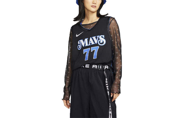 Nike Nike Dri Fit Basketball Jersey AU Player Edition 2023/24 Season, Dallas Mavericks Size 77 Unisex Black