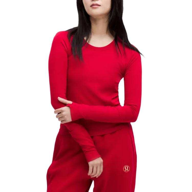 Lululemon T Shirts Women's Red Crew Neck