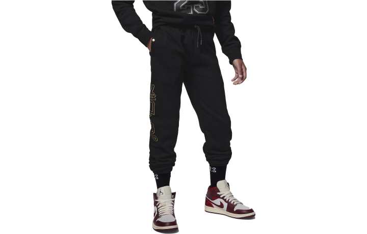 Jordan Jordan Knitted Sweatpants Take Flight Black And Gold Fleece Pants Black Kids'