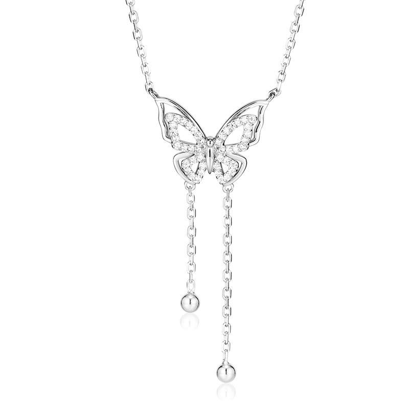 KADER 925 Sterling Silver Synthetic Cubic Zirconia Necklaces Women's Silver White, Goddess Exclusive Box
