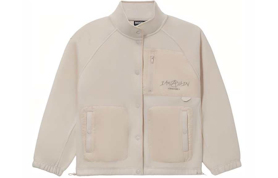 Li-Ning Li Ning Jackets Women's Beige Stand Collar Moderate Other