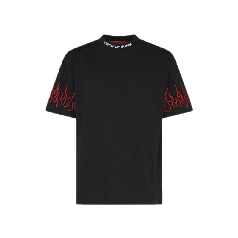 Vision Of Super flames-print cotton T-shirt