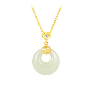 MCK Necklaces White Jade/Pale Greenish White Jade Women's