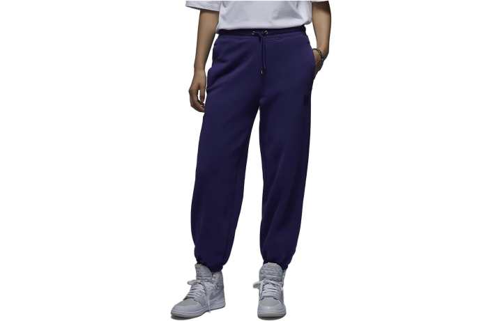 Jordan Jordan Flight Solid Color Lace Up Casual Fleece Lined Elastic Cuff Knitted Sweatpants Women's Purple