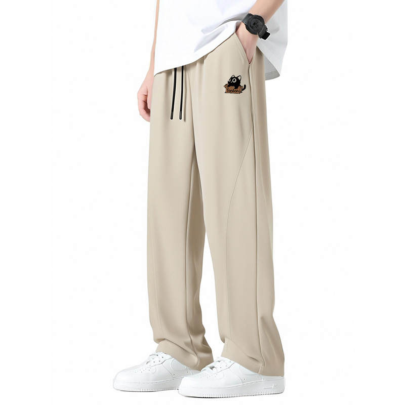 Tonlion Casual Pants Unisex Moderate Straight Fit Pants