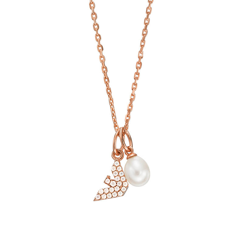 EMPORIO ARMANI Freshwater Pearl Necklaces Women's Rose Gold
