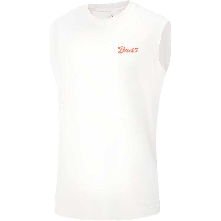 Li-Ning Li Ning T Shirts Men's White Crew Neck Moderate Straight Fit