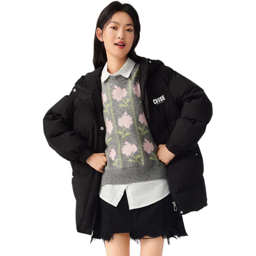 BALENO Puffer Jackets Women's Hooded Thickened Hard Shell